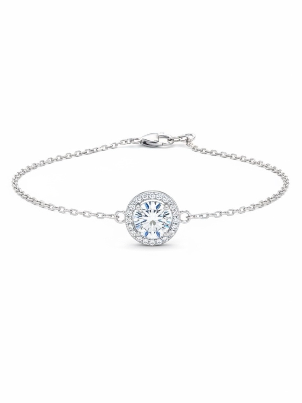 💎✨ Genuine Moissanite Halo Bolo Bracelet | 1 CTW | 925 Silver